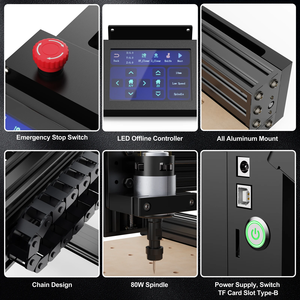 Graveur laser CNC TWOTREES TTC450, routeur CNC pour le bois, machine de découpe et de gravure laser pour acrylique, PCB, PVC, métal - Product Image 3