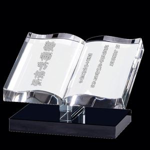 High Quality Custom Made, Optical K9 Crystal <b>Book</b> Valentine's Day Gift Crystal Bible <b>Book</b> With Pictures Printed and Gift <b>Box</b>/ - Product Image 1