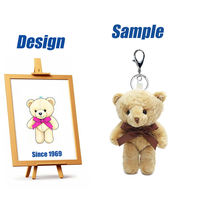 Gantungan Kunci Boneka Plush Lembut Custom Shengye Dengan Bordir Logo 3D Custom, Hadiah Bayi, Mainan Gantungan Kunci Beruang Teddy