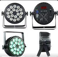 Projecteur LED plat et fin professionnel RGBW 4 en 1 18X10W, corps en aluminium, contrôle DMX512 pour KTV, mariage, événement