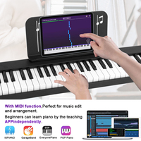 Music Instrument Digital Piano Folding Portable Electronic Piano 88 Keys Keyboard