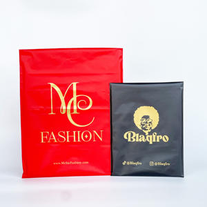 Matte Black Express Bag With Shiny Gold logo Bubble Bag Eco Dark Red Poly Mailer Packaging Shipping Bag for Cloth Shoe Box - Product Image 1