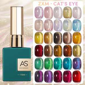 Vernis Gel Professionnel Effet Œil de Chat Soyeux Sans TPO – Couleurs Tendances Automne – Gelée Scintillante Magnétique UV pour Ongles - Product Image 1
