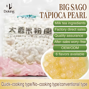 Doking pearl Factory vende diretamente três cores pérolas de tapioca cruas Black tapioca pérolas para o chá Boba - Product Image 5