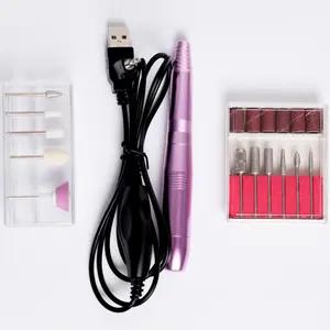 Professionele Roze Nail Boor Elektrische Pen 6 Bits Nail Verpleging Kit 100-240V Pedicure En Manicure Poolse Machine nail Art Tool