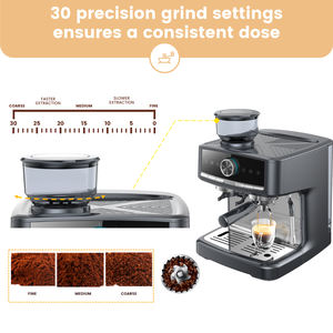 <span class=keywords><strong>Cafetera</strong></span> <span class=keywords><strong>Express</strong></span> Manual Semiautomática Máquina de Café Espresso con Molinillo - Product Image 4