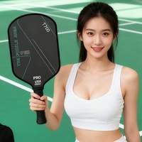 Ensemble de raquettes de pickleball T700 en fibre de carbone texturée mate pressée à froid, design ODM personnalisé pour padel