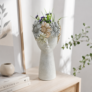 Nouvelle Arrivée Usine : Pot <span class=keywords><strong>de</strong></span> Fleurs <span class=keywords><strong>en</strong></span> Résine <span class=keywords><strong>Tête</strong></span> <span class=keywords><strong>Humaine</strong></span>, Sculpture Florale Nordique, <span class=keywords><strong>Vase</strong></span> Décoratif pour Jardin Intérieur et Maison - Product Image 5