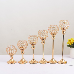 Hot Selling European Style Wedding Home Crystal Nordic Light Luxury Metal Candle Cup Iron Plated Gold <strong>Silver</strong> <strong>Candlestick</strong> - Product Image 4
