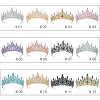 Tiare de Mariage Style Européen en Métal Argenté Exquis, Couronne de Cheveux de Mariée en Cristal Élégant, Tiares Baroques Brillantes Faites à la Main