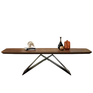 Ensemble de <span class=keywords><strong>table</strong></span> à manger en bois massif extensible nordique <span class=keywords><strong>Table</strong></span> longue en noyer rectangulaire pour <span class=keywords><strong>8</strong></span> <span class=keywords><strong>personnes</strong></span> Home <span class=keywords><strong>Bar</strong></span> Cuisine - Product Image 5