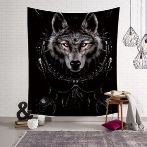 Tenture murale de loup éolien nordique pour la maison, tissu Animal de dessin animé, peinture, couverture de décoration, serviette de plage, 5 pièces - Product Image 4