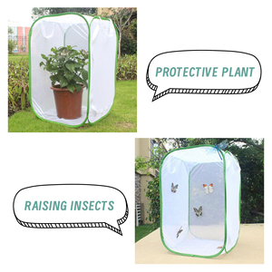 Cubierta de protección para plantas en maceta, jaula para insectos, planta de plántulas, tienda de red, invernadero, jaula de malla para insectos plegable para jardín al aire libre - Product Image 2