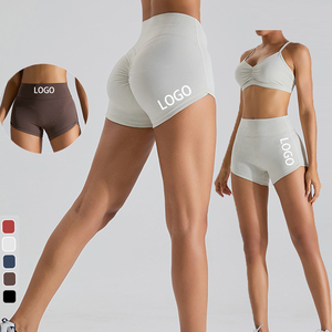 Nuevos conjuntos de Yoga de entrenamiento con logotipo personalizado para <span class=keywords><strong>mujer</strong></span>, pantalones deportivos con glúteos ajustados, pantalones cortos sin costuras para <span class=keywords><strong>mujer</strong></span> - Product Image 1