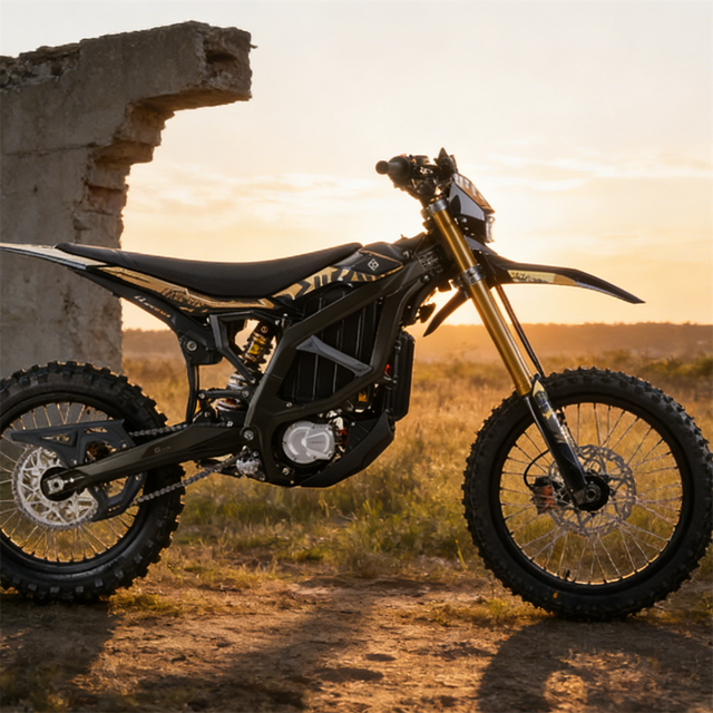 Black Ultra Bee 74V 24.5kw Electric Dirtbike Powerful 90 km/h All-Terrain Off-Road Motorcycle Mid Drive Electric Mountain Bike
