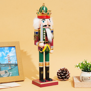Muñeco de Madera Cascanueces Clásico Hecho a Mano con Lentejuelas, Adorno Navideño de 30cm con Función Animada para Manualidades, Venta al por Mayor - Product Image 5