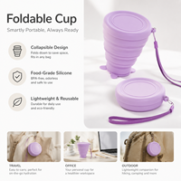 Mug de voyage pliable en silicone 225 ml, moderne, simple, très vendu, sans BPA, sûr pour les aliments, avec bouchon à paille, compatible lave-vaisselle, réutilisable, personnalisable