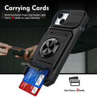 Coque de protection avec fentes pour cartes et support magnétique pour iPhone 17 16 15 14 13 Pro Max Pro 7 8 Plus