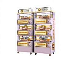 Distributeur de capsules transparent sur pied à monnayeur, grande capacité, éclairage LED, alimentation 110/220V, garantie 1 an