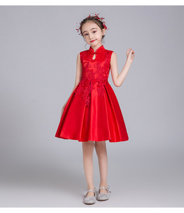 Dei bambini <span class=keywords><strong>di</strong></span> stile Cinese migliorato cheongsam <span class=keywords><strong>di</strong></span> usura della ragazza <span class=keywords><strong>di</strong></span> new anno rosso della maglia abiti da cerimonia red 6-15years 2 pcs <span class=keywords><strong>abbigliamento</strong></span> - Product Image 3