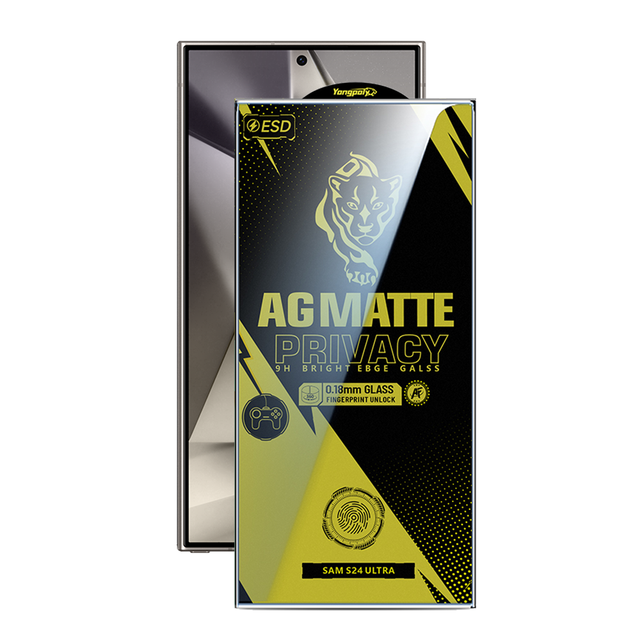 AG Matte Privacy Screen Protector for Samsung S21 S22 S23 Ultra 2.5D Fingerprint Unlocked Tempered Glass Screen Protector
