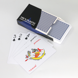 Cartas de Póker de Plástico con Caja Personalizada, Tamaño Estándar, Esquinas Redondeadas Resistentes, Diseño de Reverso Azul, para Jugar - Product Image 1