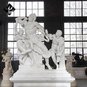 تمثال حجري كبير من الرخام الأبيض للديكور الخارجي، تمثال فاخر للإلهة النصر أثينا للحدائق - Product Image 5