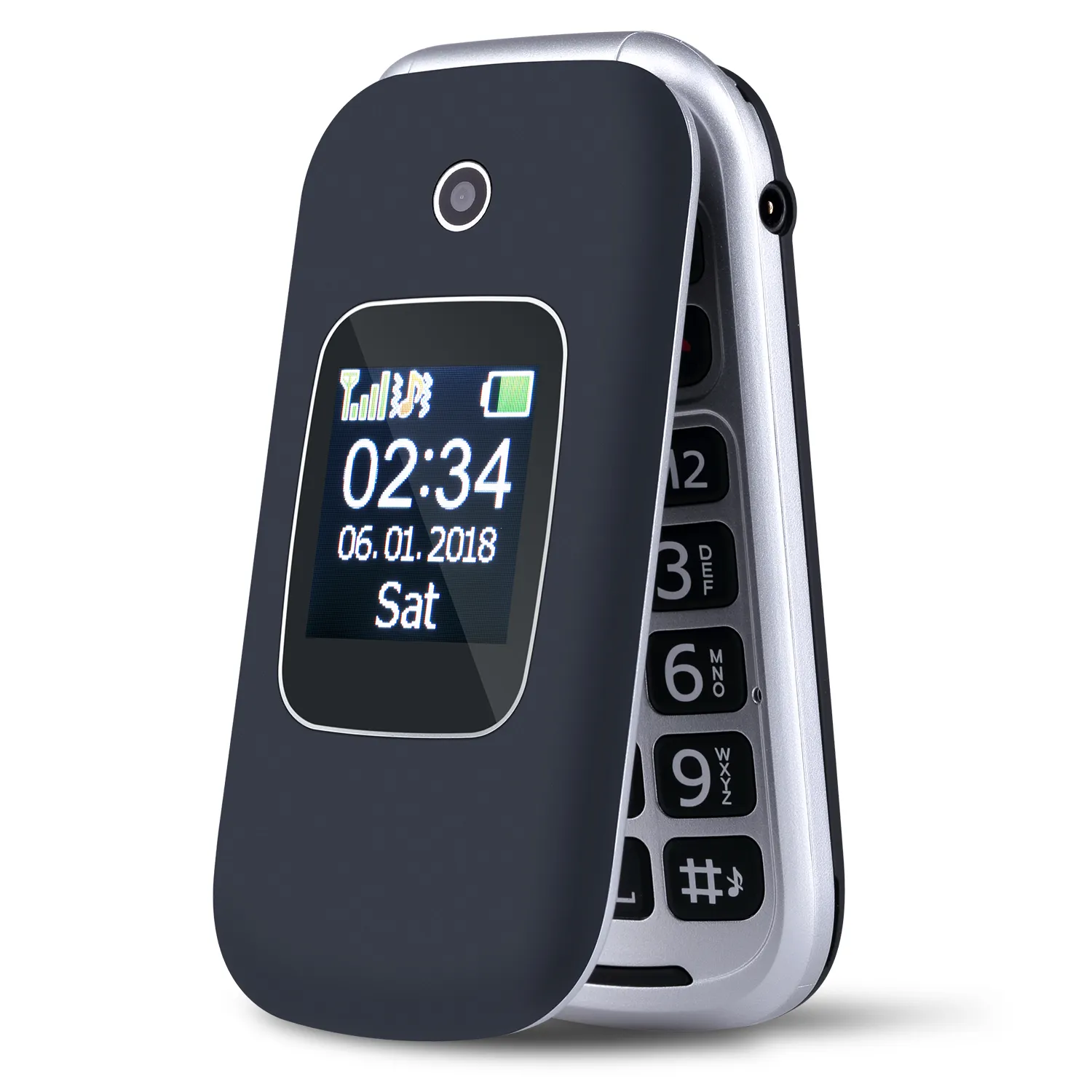 OEM Ponsel Senior 3G 2.4 Inci, Ponsel Lipat dengan Waktu Siaga Lama