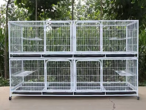 Nouvelle cage à animaux empilable en tube carré galvanisé à 3 couches pour pigeon, poulet, <span class=keywords><strong>chat</strong></span>, chien et oiseau - Product Image 2