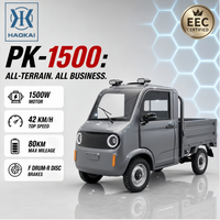 Tricycle électrique à carrosserie fermée 72V 1500W, vitesse 42 km/h, autonomie 80 km, charge lourde 639 kg, camion de fret commercial