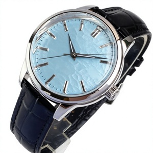 Montre mécanique automatique avec logo personnalisé, cristal saphir, bracelet en cuir, date, montre-bracelet pour homme, cadran rond de 40 mm - Product Image 3