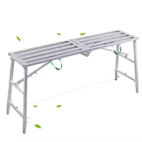 Plateforme de travail escamotable et pliable en acier galvanisé, hauteur réglable, capacité de charge 400 kg, verrouillage manuel de sécurité