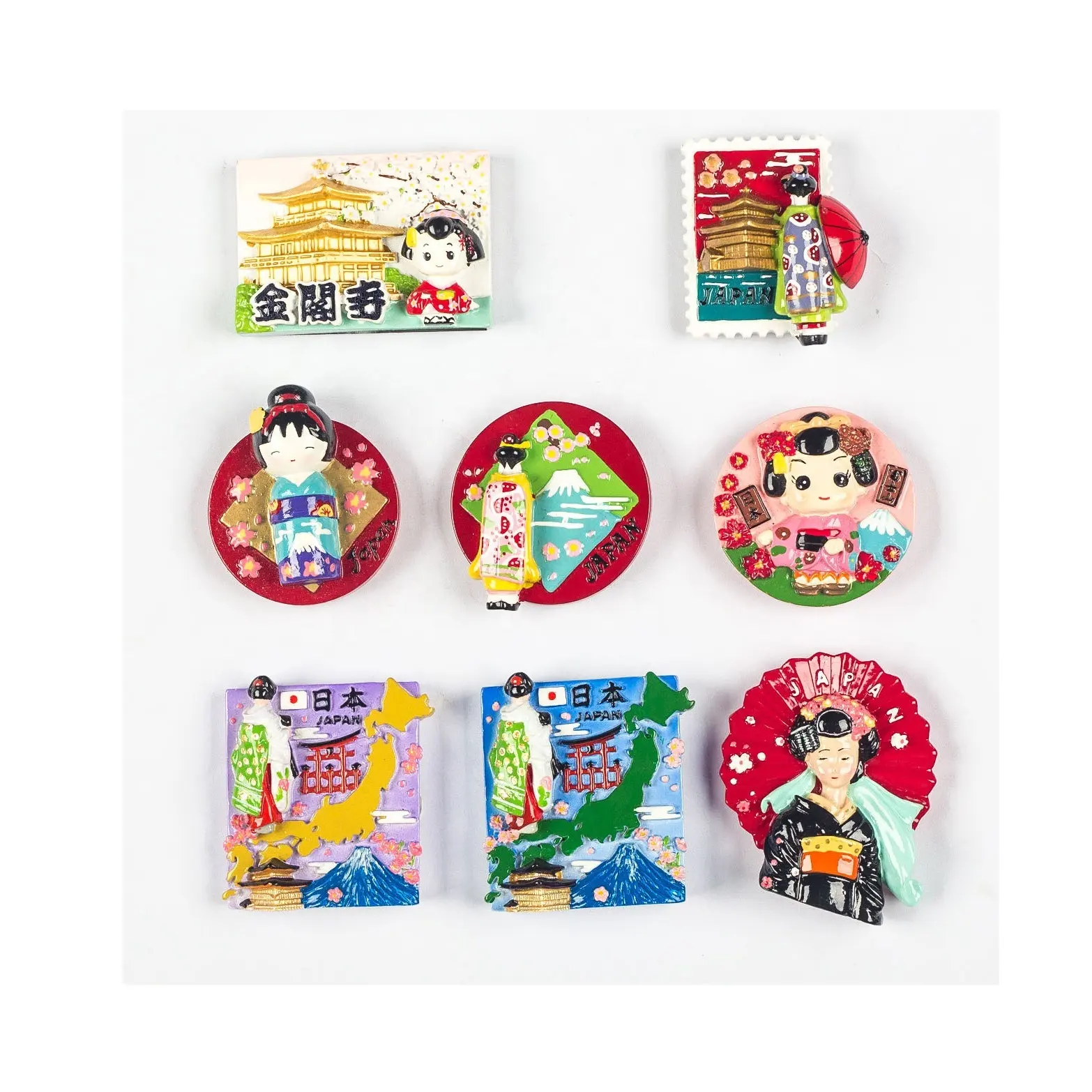 日本旅行のお土産家の装飾のための日本の幸運の猫のおもちゃの冷蔵庫の磁石