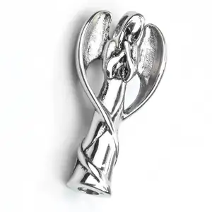Stainless Steel Angel Wing Cremation urn Jewelry ash Holder keepsake Necklace angel memorial love pendant funeral gift locket