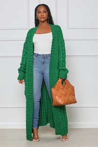 Ropa de Invierno Lista para Enviar, Suéter Largo de Punto Informal para Mujer, Tallas Grandes S-2XL, Abrigos - Product Image 3