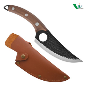 Couteau de chef serbe fait à la main de 6 pouces en acier au carbone forgé manche en palissandre cuisine ambidextre Camping Viking désossage abattage - Product Image 1