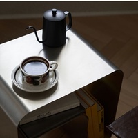 Table de chevet et table basse KINNO en acier inoxydable moderne avec rangement intégré durable