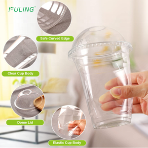 Bicchieri di plastica Fuling stampati personalizzati 8oz/9oz/10oz/12oz/14oz/16oz/20oz/24oz/32oz gelas plastik tazza da tè usa e getta trasparente per animali domestici - Product Image 2