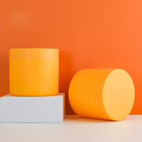 Pot en plastique PP à double paroi de 250 ml, couleur orange, avec couvercle à vis, pour beurre corporel, gommage corporel et crème pour les yeux - Logo personnalisé et emballage d'exportation