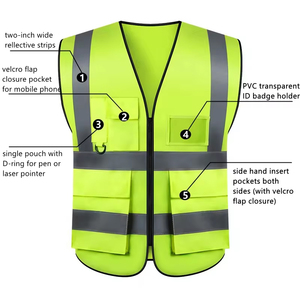 Gilet de sécurité industrielle Gilet de travail haute visibilité Ingénieur en construction de trafic avec norme CE EN20471 et ANSI ANT5PPE - Product Image 3