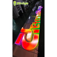 Lettres lumineuses LED pour affichage en centre commercial, logo personnalisé, couleur magique, acrylique semi-transparent, 3D, certifié CE, décoration lumineuse