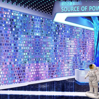 Papier peint holographique irisé à paillettes, effet mosaïque 3D pour mur de fond de boîte de nuit ou de bar