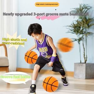 Balle <span class=keywords><strong>de</strong></span> <span class=keywords><strong>basket</strong></span>-ball muette pour adulte, couverture en PU avec logo personnalisé, balle anti-stress, <span class=keywords><strong>basket</strong></span>-ball intérieur silencieux en PU, taille 7 - Product Image 4