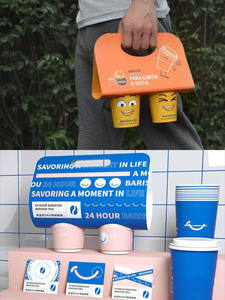 Portador de papel personalizado IMEE, soporte para bebidas para llevar, bandeja de café desechable con capacidad para 2 tazas, soporte para bebidas frías y calientes - Product Image 5