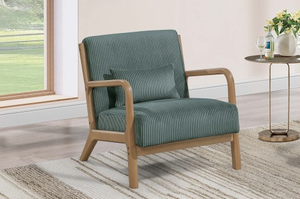 Modern Single Solid <b>Wood</b> <b>Frame</b> Fabric Soft Ergonomic <b>Sofa</b> Chair Home Bedroom Hotel Balcony Apartment Living Room Lazy Leisure - Product Image 2