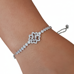 BSUMTB090 Pulsera de diseño de plata esterlina de 925K con chapado en oro de 14K Regalo de fiesta de boda con piedras de perlas de diamantes de circón - Product Image 2