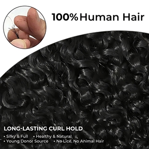 Nuove Extension per Capelli Ricci Brasiliani Remy Birmani da 16-24 Pollici per Treccine <span class=keywords><strong>e</strong></span> Trecce Senza Nodi con Doppia Trama a Macchina - Collezione 2026 - Product Image 3