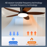 Ventilateur de plafond droit silencieux à variateur de vitesse, télécommande, trois couleurs réglables, 42 pouces, style nordique minimaliste, pour salle à manger, chambre et bureau