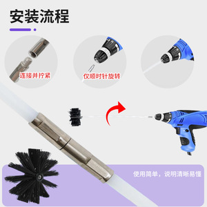 Pipe <b>Brush</b> Nylon Bristle Extended Rod Multi Functional For Chimney And Pipe <b>Cleaning</b> Household Use - Product Image 1