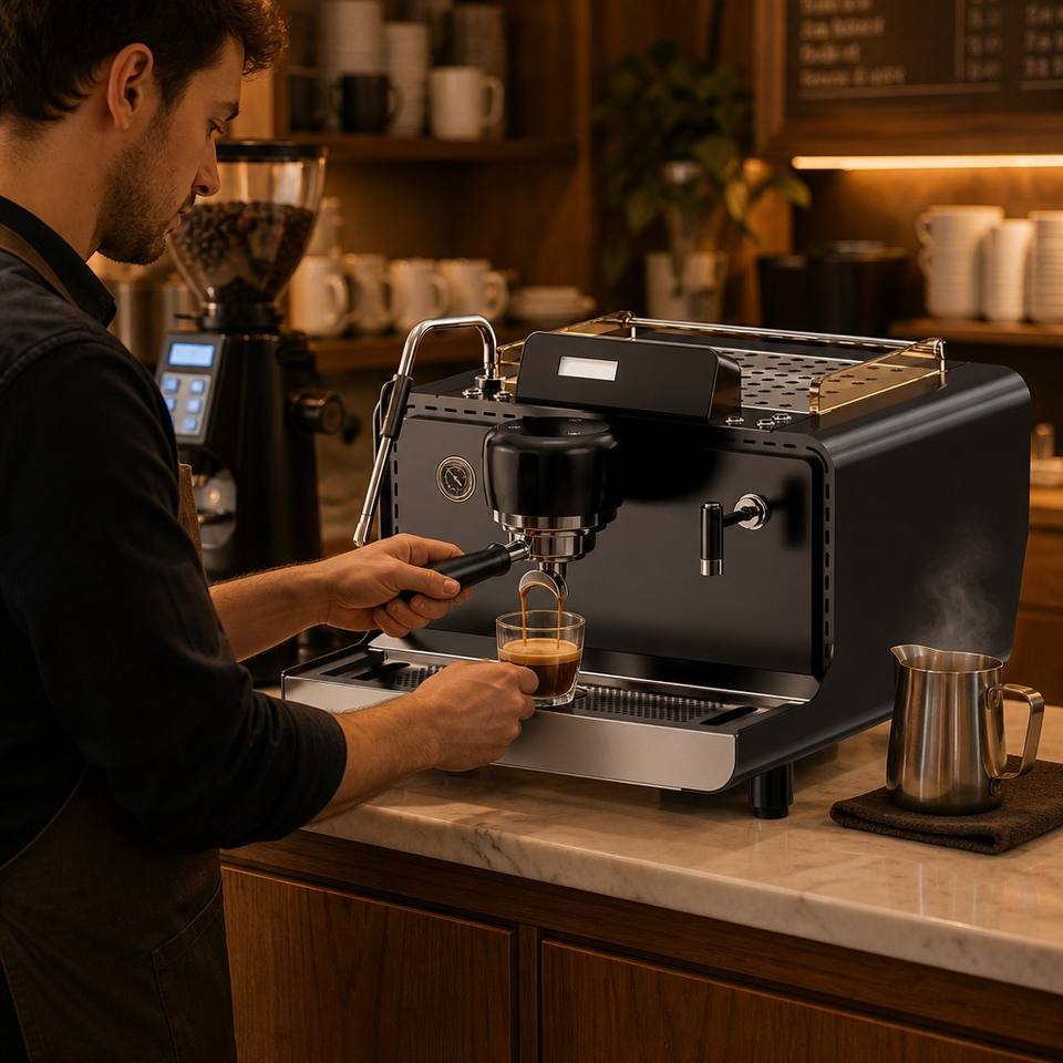 Commercial Single Group Espresso Coffee Machine with Dual Boiler and ...